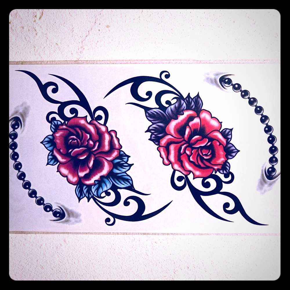 TEMPORARY ROSE & BEADS TATTOOS 🌹